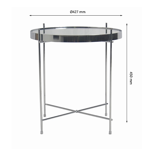 Стол josen, D42,7 см, серебряный/хром