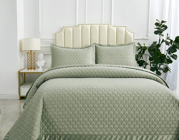 Комплект покрывало и наволочки 160 х 220 см Sofi de Marko Роксалана олива