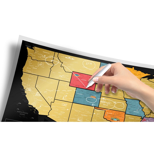 Карта Travel Map USA black
