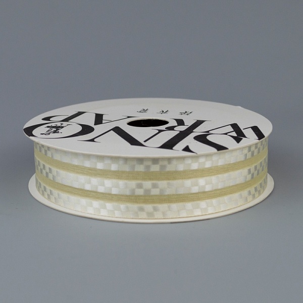 Лента 16.4 x 2.5 см Полосы Азалия кремовая