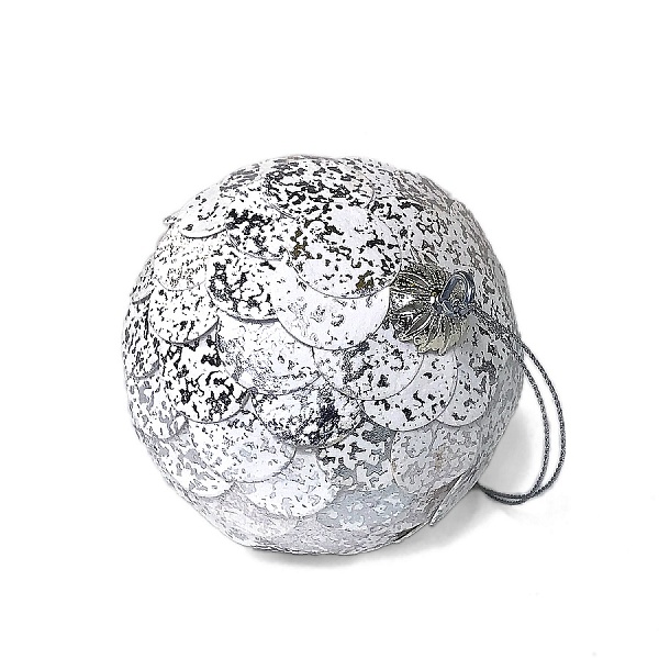 Шар новогодний декоративный EnjoyMe Paper ball серебристый мрамор