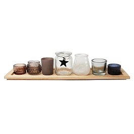 Набор подсвечников на подносе Excellent Houseware Koopman 7 шт