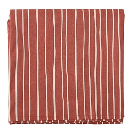 Скатерть 170 х 170 см Tkano Prairie Полоски из хлопка терракот