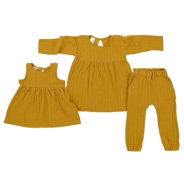 Платье с длинным рукавом 18-24 M Tkano Essential горчичный