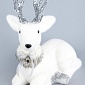 Сувенир Олень лежащий 28 х 16 x 35 см Азалия белый/серебристый