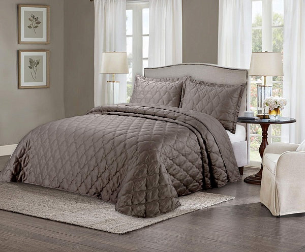 Комплект из покрывала и двух наволочек 240 х 260 см Sofi de Marko Одри шоколадный