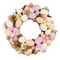 Венок пасхальный с яйцами, D33см, зеленый/розовый