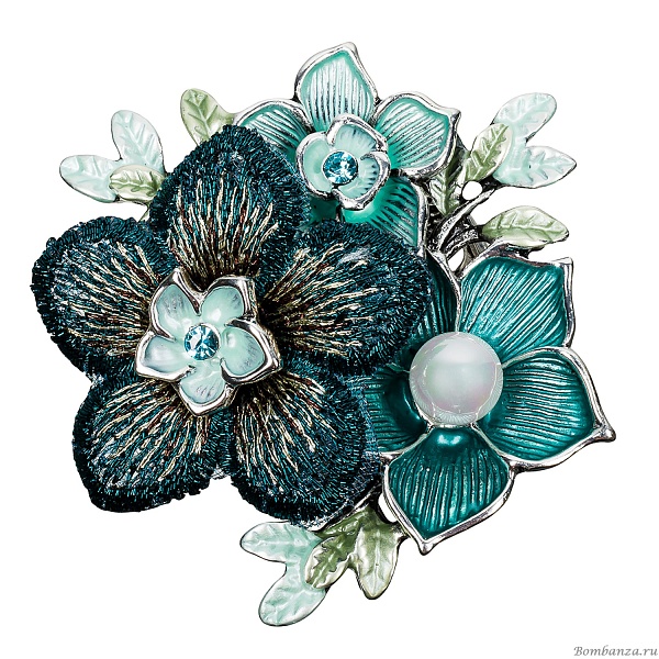 Брошь  Shadore Букет, бюрюзовый