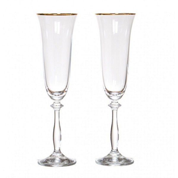 Набор бокалов для шампанского 2 шт 190 мл Bohemia Crystal Angela