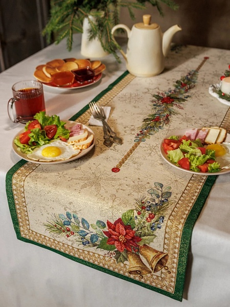 Дорожка 44 х 140 см Le Gobelin Елочные украшения зеленая