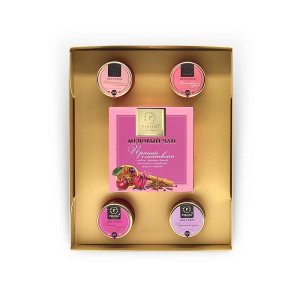 Подарочный набор чая и мёда Peroni Honey Romantic Confection