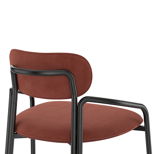 Набор полубарных стульев Latitude Ror Round 2 шт чёрный-тёмно-красный