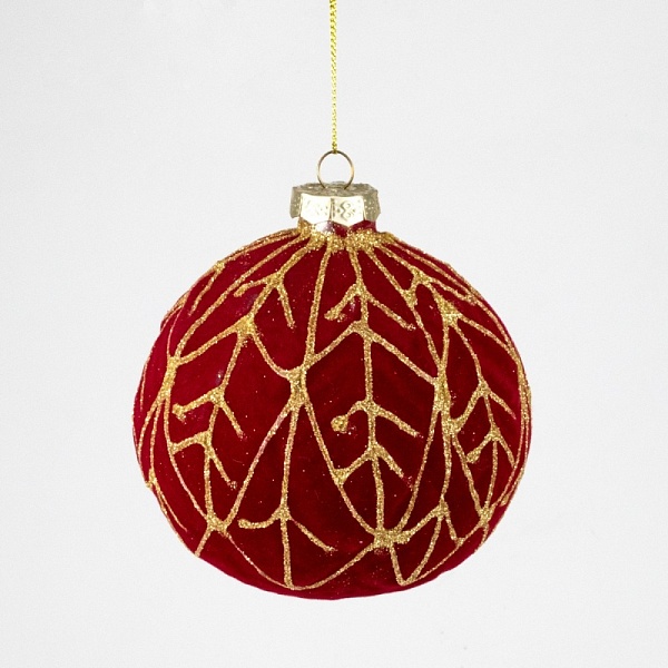 Украшение подвесное Шар 10 см Азалия красный