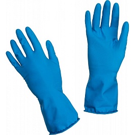 Перчатки резиновые Paclan Practi Extra Dry L синий