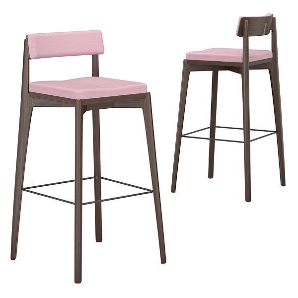 Стул барный aska, рогожка, венге/розовый
