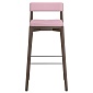 Стул барный aska, рогожка, венге/розовый