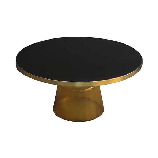 Столик кофейный odd, D75 см, черный/желтый