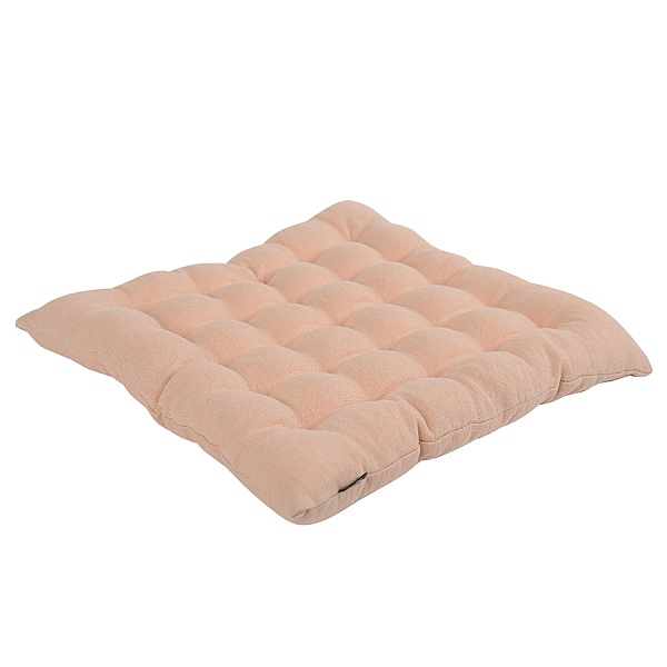 Подушка стёганая на стул из умягченного льна 40 x 40 см Tkano Essential розово-пудровый