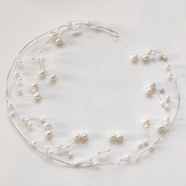 Гирлянда с жемчугом 115 см Азалия белая