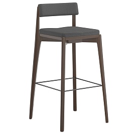 Стул барный aska, рогожка, венге/темно-серый