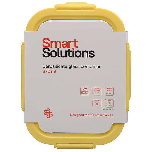 Контейнер стеклянный 370 мл  Smart Solutions жёлтый