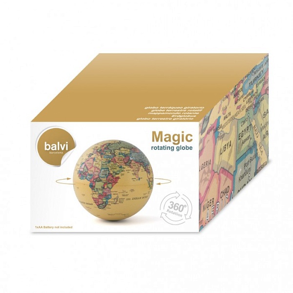 Глобус вращающийся Balvi Magic 360° бежевый