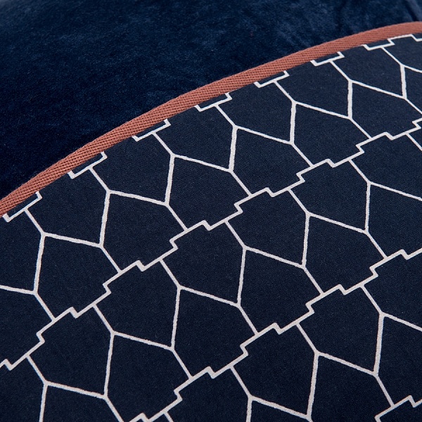 Чехол на подушку из бархата 45 х 45 см Tkano Ethnic синий