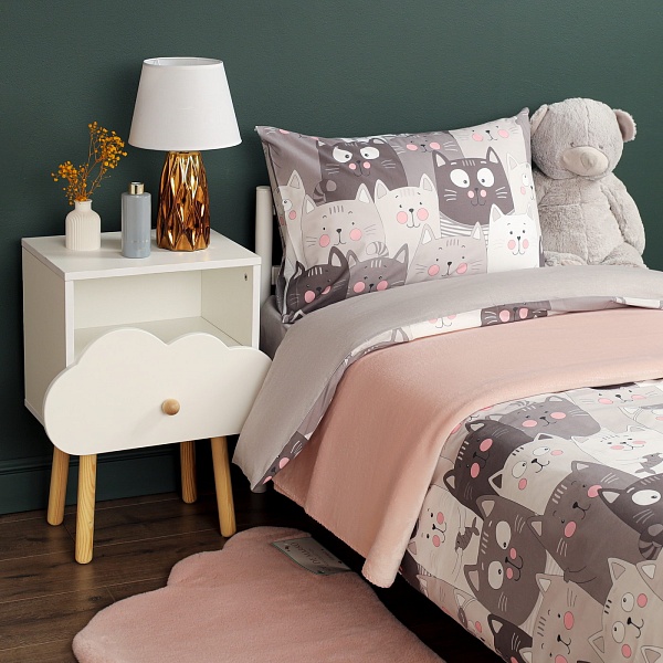 Комплект постельного белья детский Sibaria Home Котята серый