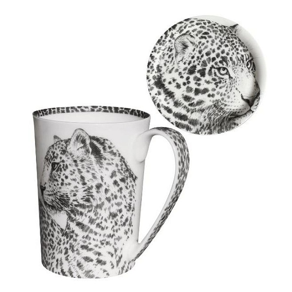 Кружка с крышкой 450 мл Taitu Wild Spirit Leopard