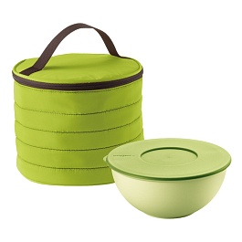 Набор термосумка+контейнер Guzzini  Handy круглый зелёный