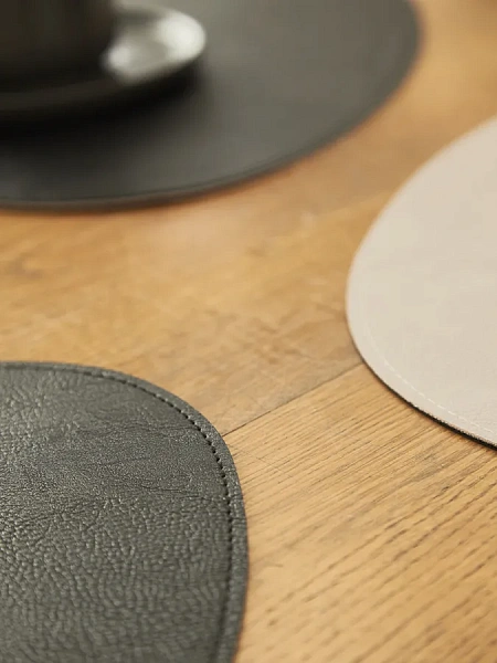 Набор салфеток сервировочных 4шт 33х41 см, Drop черный/светло серый