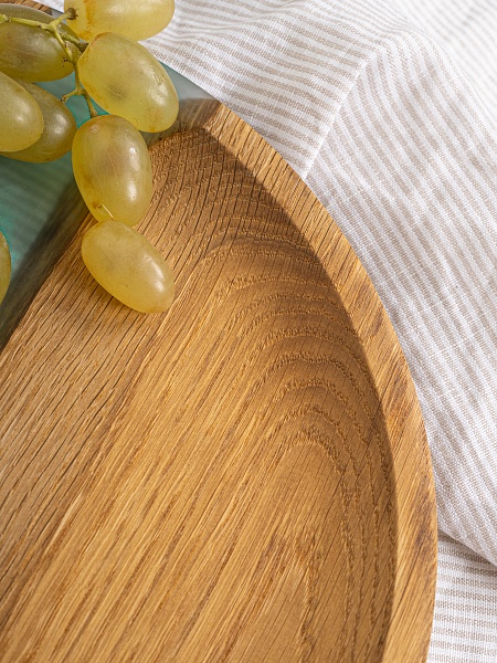 Тарелка "Река" 35 см, бирюза