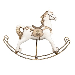 Сувенир Лошадка 21 x 5.5 x 18 см Азалия белый/шампань