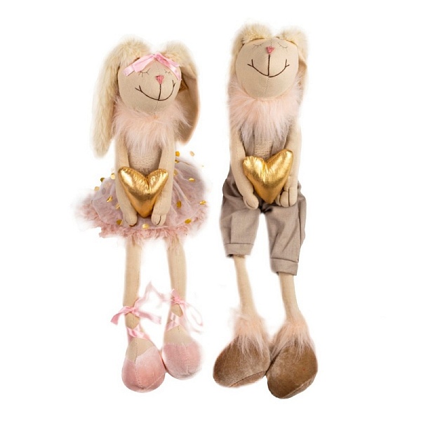 Сувенир Кролик Мальчик/Девочка сидящие 41 см в асс.