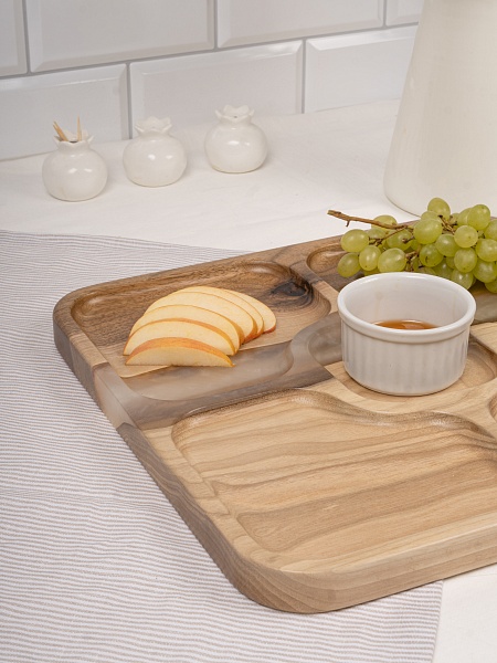 Менажница "Квадро" 35 см, жемчуг