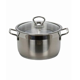 Кастрюля нерж 4,5л 22x12 см SENSO стеклянная крышка