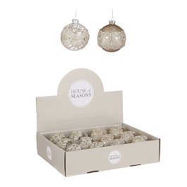 Шар стеклянный 8 см с кружевом House of Seasons 