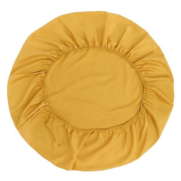Простыня круглая на резинке из сатина 75 х 75 см Tkano Essential горчичный