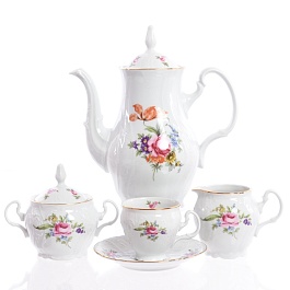 Кофейный сервиз 6 персон Bernadotte Полевой цветок 17 предметов