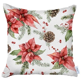 Декоративная подушка 43 x 43 см Mike & Co New York XMAS Poinsettia красный