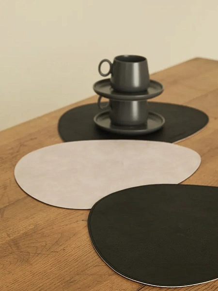 Набор салфеток сервировочных 4шт 33х41 см, Drop черный/светло серый