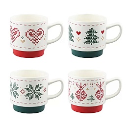 Набор кружек 380 мл Tkano Knitted tale 4 шт белый 