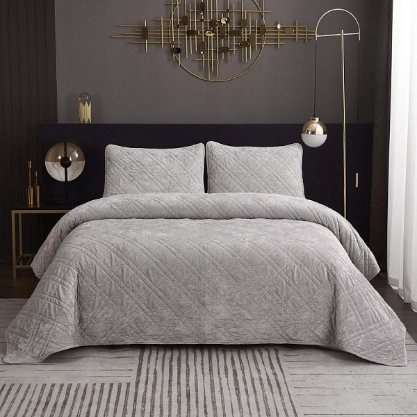 Комплект покрывало и наволочка 160 х 220 см Sofi de Marko Селена серебро