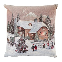 Подушка 45 х 45 см Le Gobelin Новогодний вечер бежевый фон