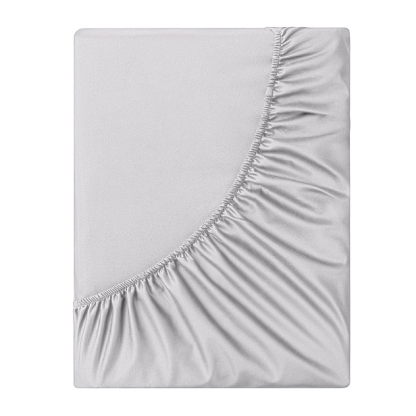Простыня на резинке 180х200х25 см Soft Silver, благородное серебро