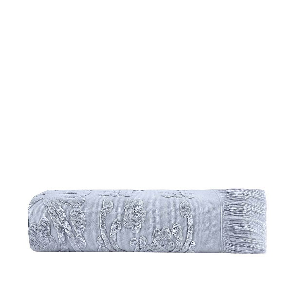 Полотенце с бахромой 70 х 140 см Arya home Isabel soft серый