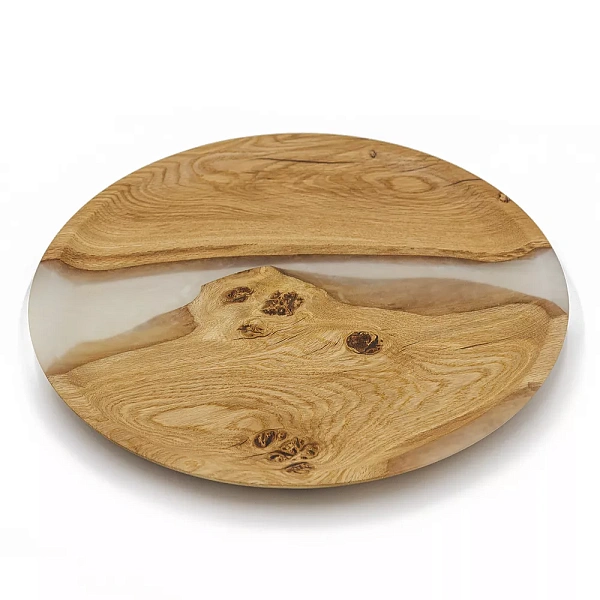 Тарелка "Река" 35 см, жемчуг