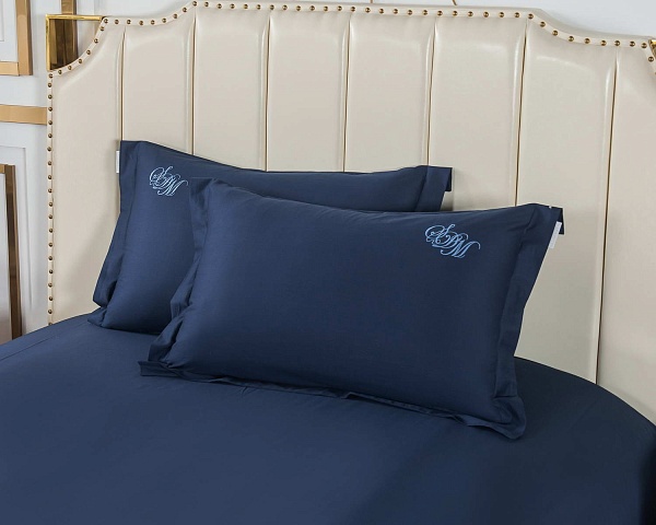 Комплект постельного белья семейный Sofi de Marko Нельсон №3 синий