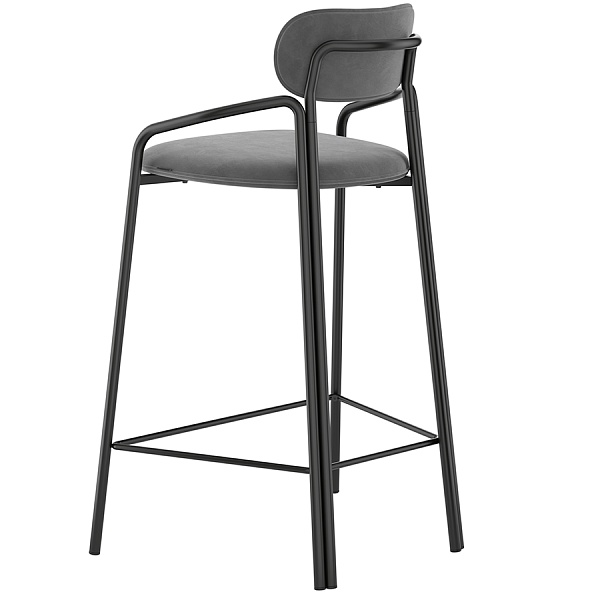 Набор полубарных стульев Latitude Ror Round 2 шт чёрный-серый