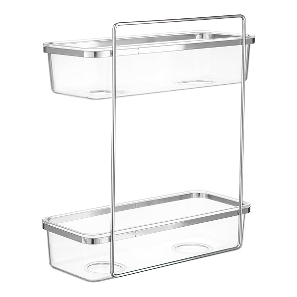 Полка для душа настенная двухъярусная siv, хром